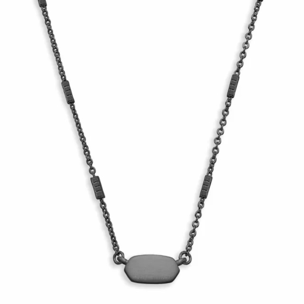 Kendra Scott Fern Pendant Necklace in Gunmetal
